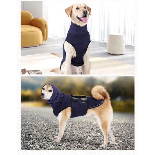 Dog Anxiety Vest and Coat, Skin-Friendly Anxiety Calming Hoodie with Ear Wrap, Dog Jacket for Thunder, V1192-AZ-W-0681