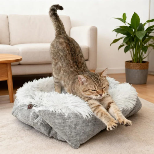 SCENEREAL Self-Warming Cat Bed Mat for Cats Small Dogs, Function 2 in 1 Soft Plush, Washable Pet Mat Autumn V1192-AZ-W-0682