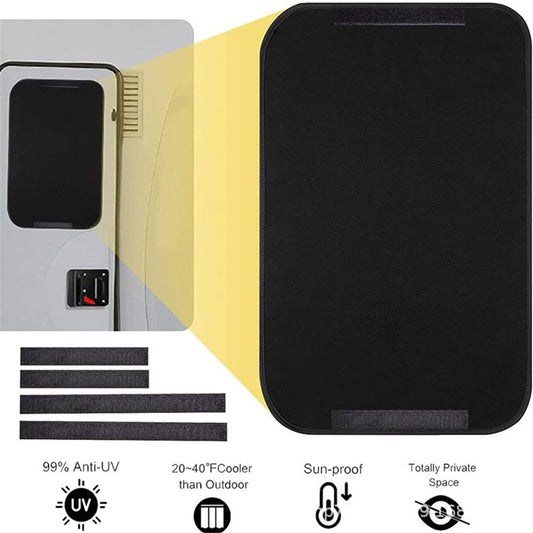 Door Window Shade Cover, RV Door Window Shade Cover,Sun Blackout Fabric for Camper Privacy Entrance V1192-AZ-W-0686