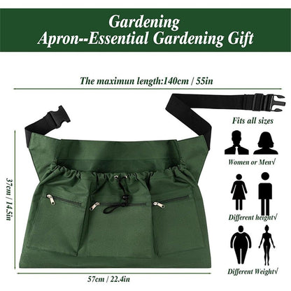 Gardening Apron, Garden Aprons with Pockets & Drawstring Bag, Fruit Storage Harvest Picking Apron Pouch for V1192-AZ-W-0689