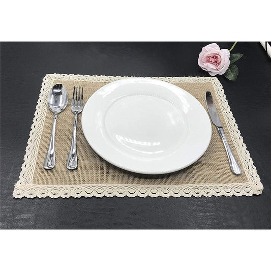 Placemats and Lace Jute Rustic Farmhouse Table Mats Table Decor & One of Life's Little Home Luxuries for V1192-AZ-W-0691
