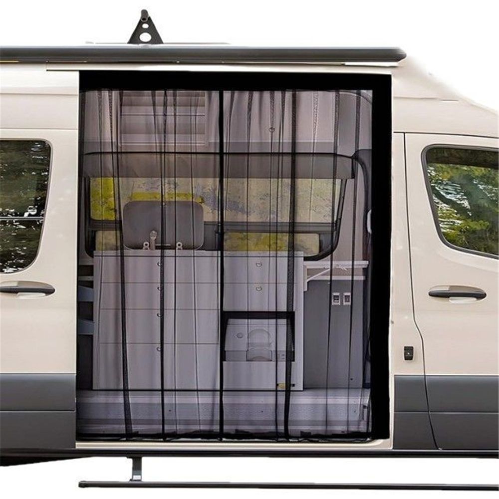 Van Bug Screen Magnetic Sliding Door Van Screen Mesh Curtains Easy to Install and Remove, Universal Fly V1192-AZ-W-0692