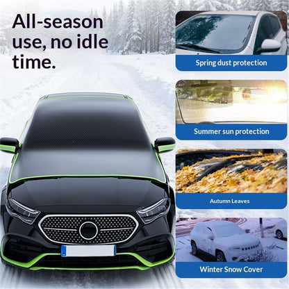 Car Windshield Snow Cover, Front Windshield Ice and Snow Shield with Mirror Cover, Multi-Purpose Sun Visor V1192-AZ-W-0697