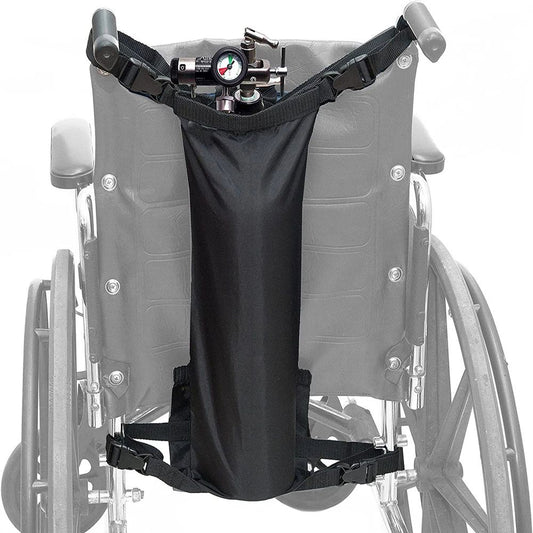 Oxygen Cylinder Bag for Wheelchairs with Buckles, Fits Any Wheelchair, Black (Fits Most Oxygen cylinders, V1192-AZ-W-0712