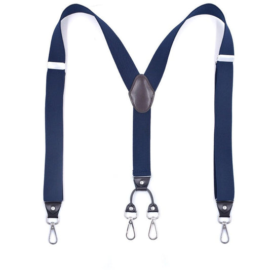 Men's Y-Back Wide 4-Clips Adjustable Suspenders,Male Vintage Casual Wedding Party Trousers Strap Husband's V1192-AZ-W-0717