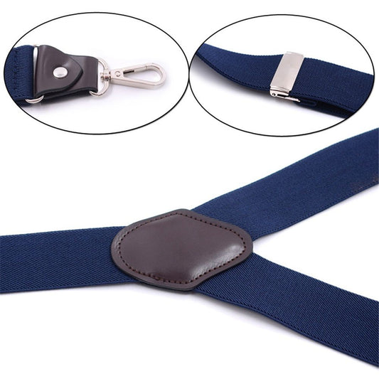 Men's Y-Back Wide 4-Clips Adjustable Suspenders,Male Vintage Casual Wedding Party Trousers Strap Husband's V1192-AZ-W-0717