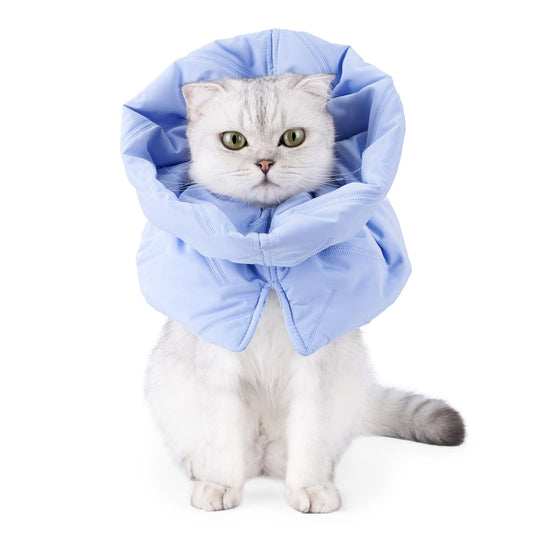 Cat Recovery Collar, Soft Adjustable Cat Cone Alternative, Lightweight Waterproof Fasteners Collars for Cats V1192-AZ-W-0720
