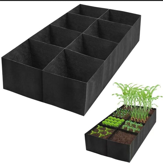 Raised Garden Bed, 128 Gallon 8 Grids Plant Grow Bags, 3 x 6 FT Planter Raised Beds for Growing Vegetables V1192-AZ-W-0726