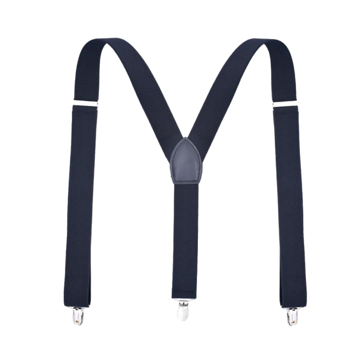 Men's Suspender - Adjustable Y-Back Clip-On Suspenders for Men with Heavy Duty Strong Clips (navy blue) V1192-AZ-W-0727