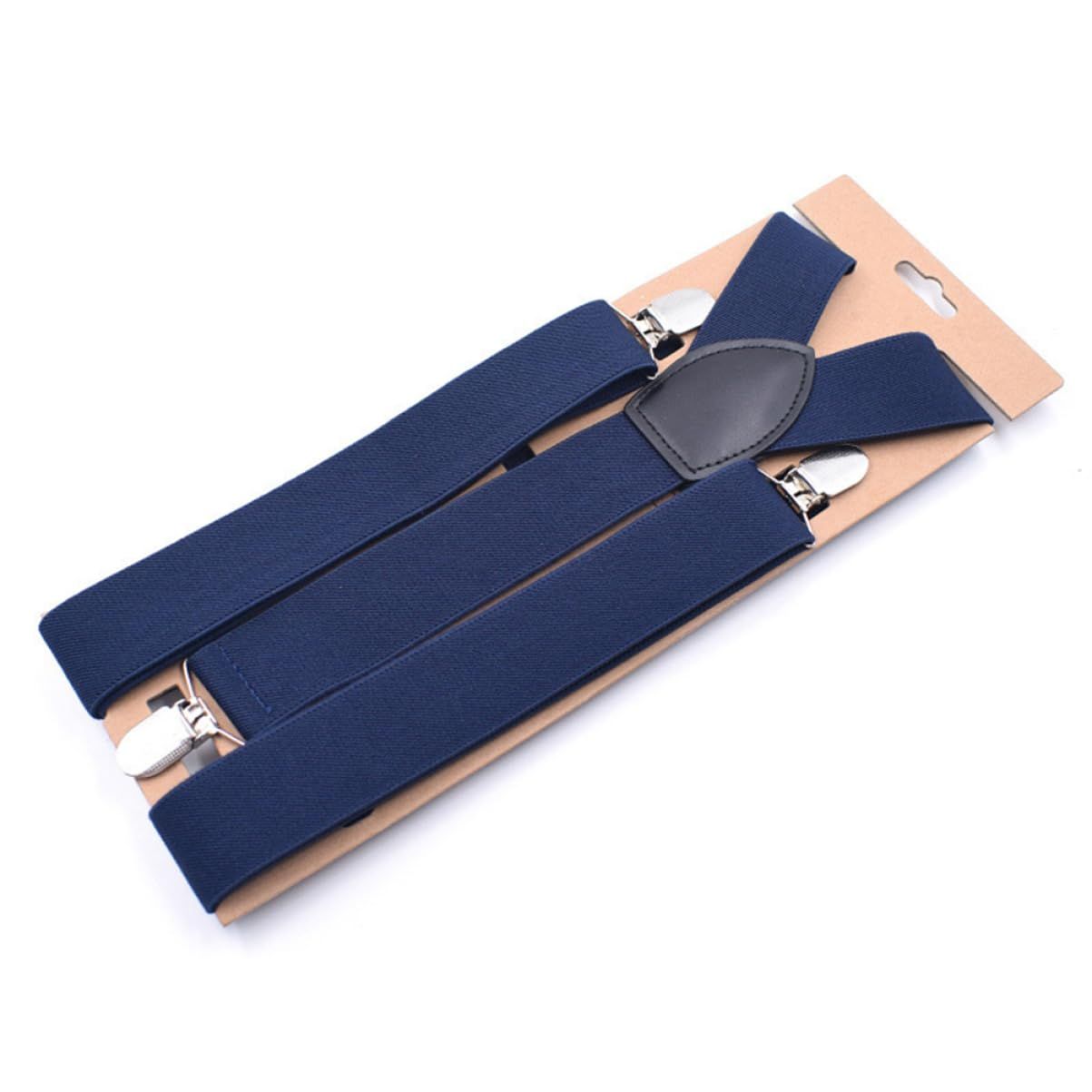 Men's Suspender - Adjustable Y-Back Clip-On Suspenders for Men with Heavy Duty Strong Clips (navy blue) V1192-AZ-W-0727