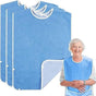 4 Pack Adult For Elderly Women Men Cloth Bib For Eating Adjustable bib Clothing Protectors Blue V1192-AZ-W-0735