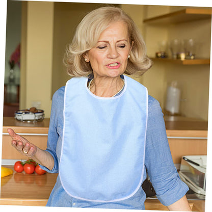 4 Pack Adult For Elderly Women Men Cloth Bib For Eating Adjustable bib Clothing Protectors Blue V1192-AZ-W-0735