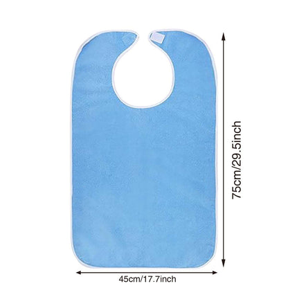 4 Pack Adult For Elderly Women Men Cloth Bib For Eating Adjustable bib Clothing Protectors Blue V1192-AZ-W-0735