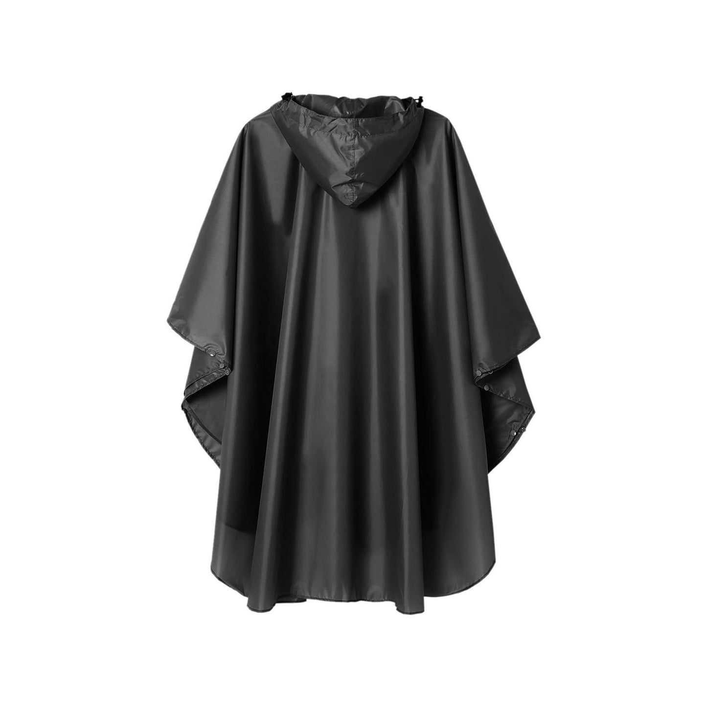 Waterproof Rain Poncho Lightweight Reusable Hiking Hooded Coat Jacket for Outdoor Activities(black) V1192-AZ-W-0737