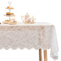 White Lace Tablecloth 70*150cm Rectangle Phoenix Tail Flower Embroidered Wedding Table Cloths for Outdoor V1192-AZ-W-0745