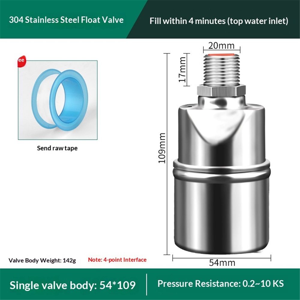 Automatic Water Level Control Valve, 3/4 Float Ball Valve, Float Valve, Stainless Steel Water Level Control V1192-AZ-W-0747