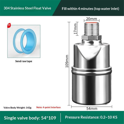 Automatic Water Level Control Valve, 3/4 Float Ball Valve, Float Valve, Stainless Steel Water Level Control V1192-AZ-W-0747