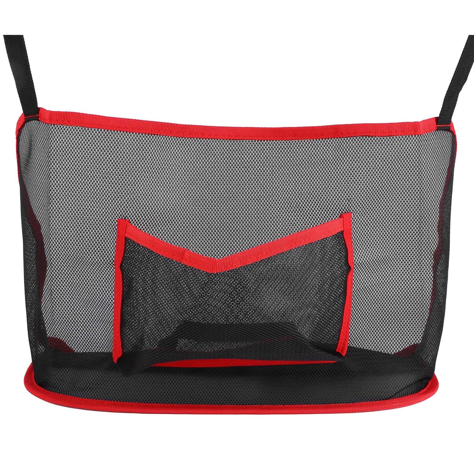 Car Net Pocket Handbag Holder, Driver Storage Netting Pouch for Purses and Bags, Safe Driving ( Red) V1192-AZ-W-0749