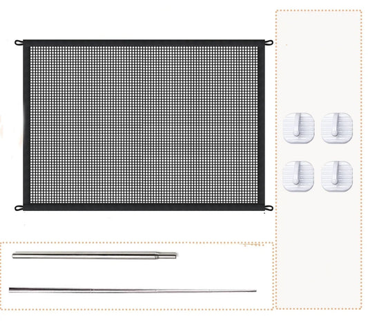 Mesh Dog Gates for Pets, Magic Pet Gate for The House, Portable Puppy Safety Fence Guard for Stairs and V1192-AZ-W-0754