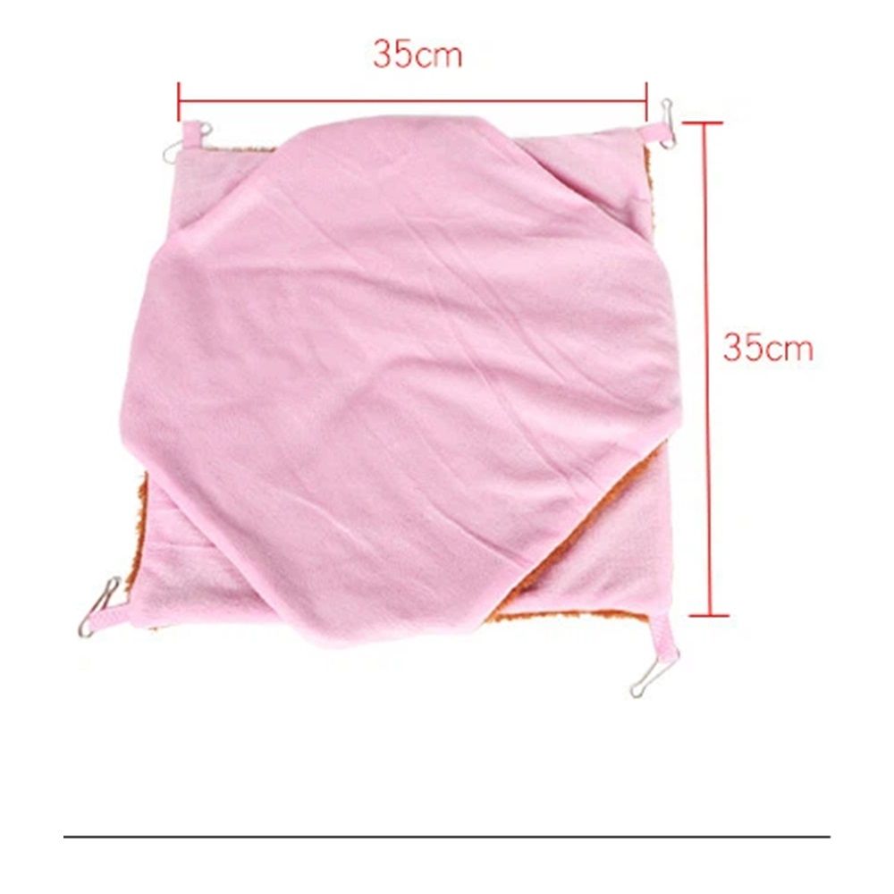 Double Layer Plush Squirrel Nest Bed Warm Sugar Glider Hammock for Pets Cozy Hanging Pet Bed Pink for Indoor V1192-AZ-W-0756