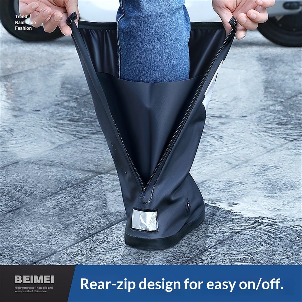 Waterproof Shoe Covers For Rain, Rain Boot Covers With Zipper,Reusable & Foldable,Non-Slip Snow Boot Covers V1192-AZ-W-0760