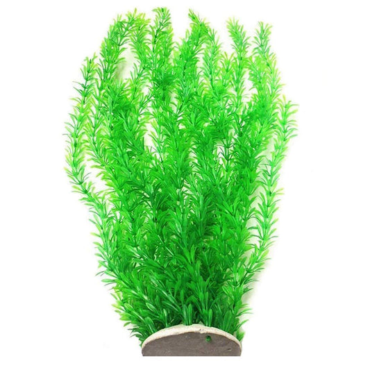 Pack of 2 Tall Plastic Aquarium Plants Large Fake Fish Tank Artificial Pond Aquarium Decor (Green Little V1192-AZ-W-0761