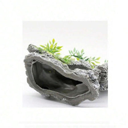 Artificial mountain view stone cave aquarium decoration fish tank decoration, hermit crab hiding place V1192-AZ-W-0764