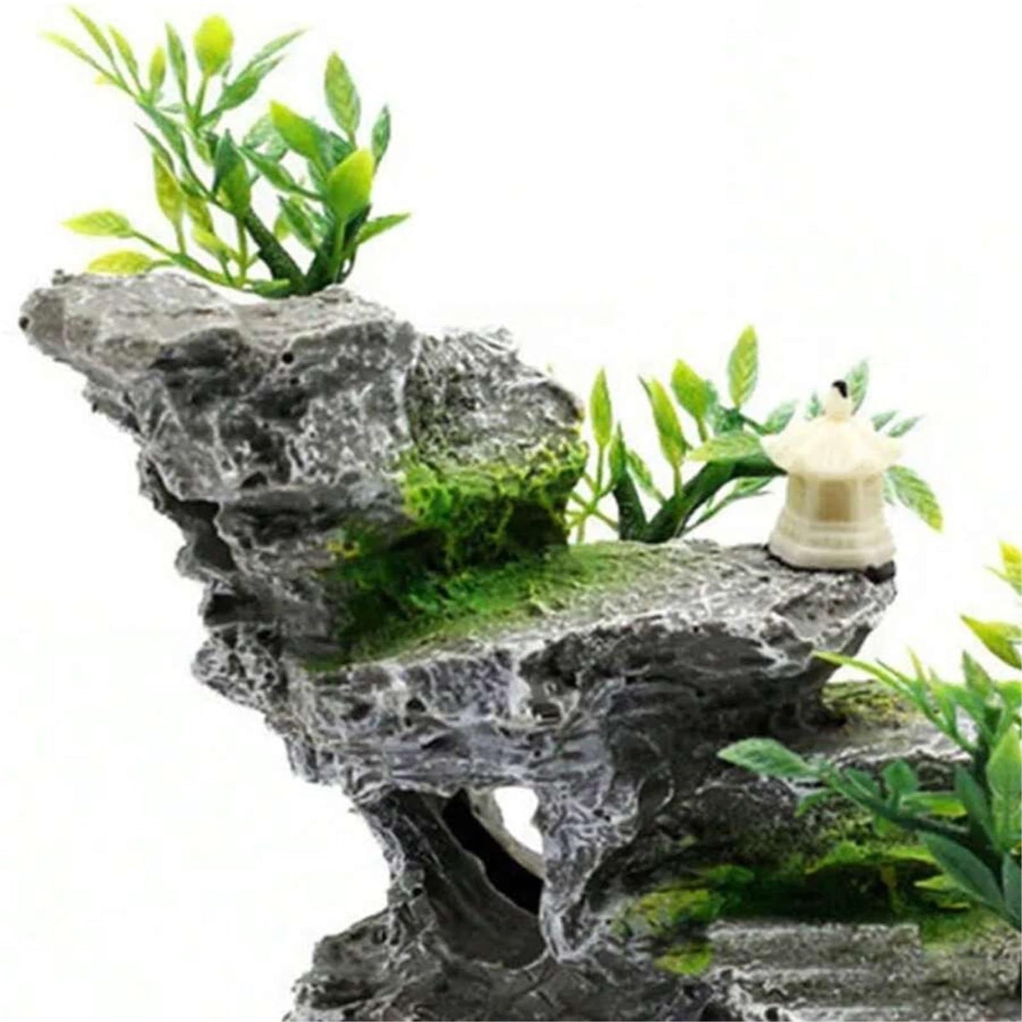Artificial mountain view stone cave aquarium decoration fish tank decoration, hermit crab hiding place V1192-AZ-W-0764