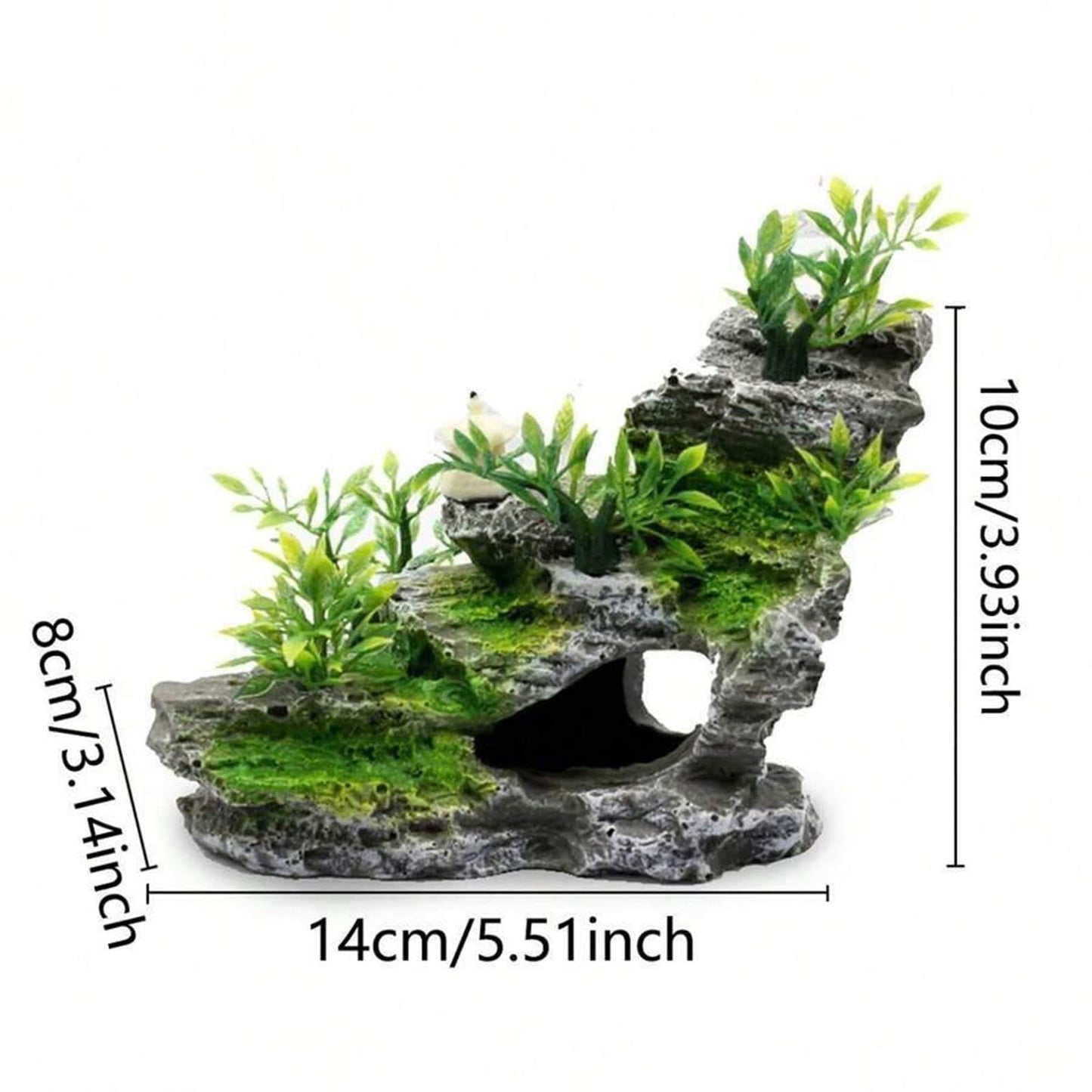 Artificial mountain view stone cave aquarium decoration fish tank decoration, hermit crab hiding place V1192-AZ-W-0764