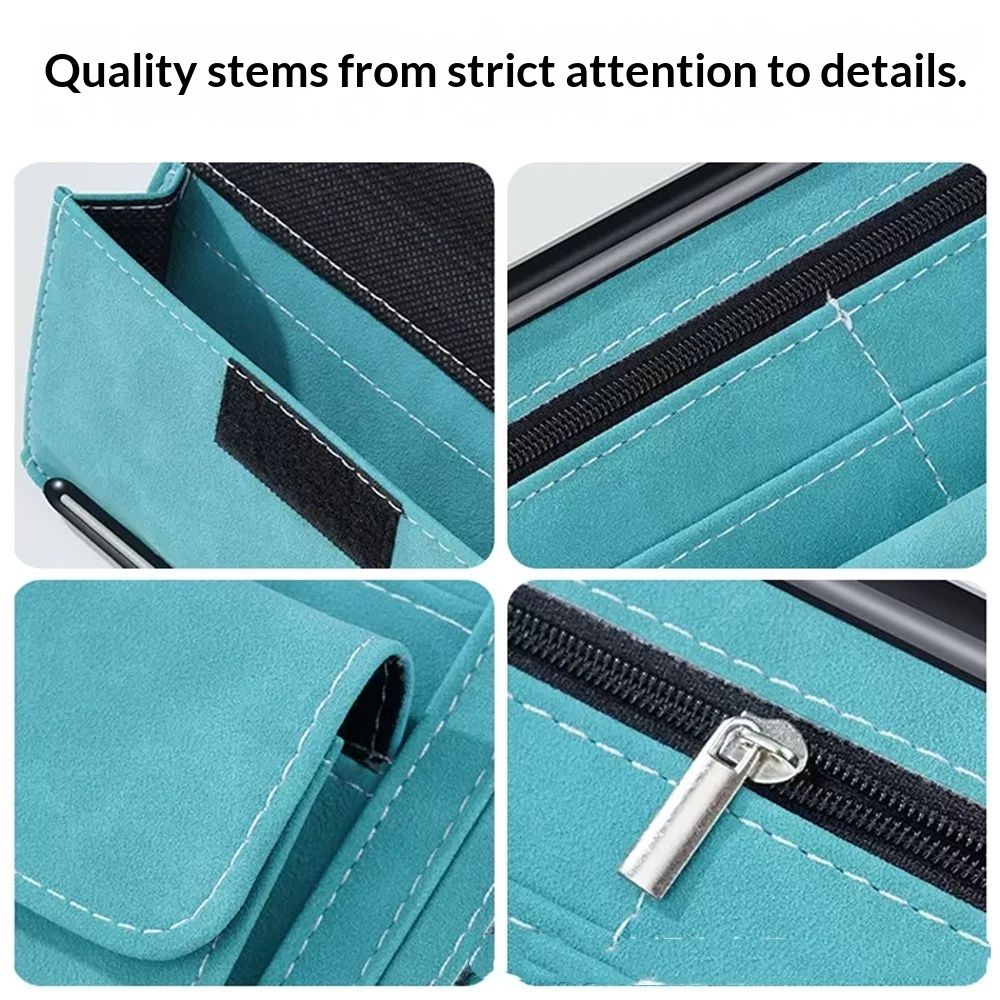 Car Sun Visor Organizer, Soft Leather Surface Eyeglasses Note Card Holder Car Storage Bag, Scratch-Resistant V1192-AZ-W-0772