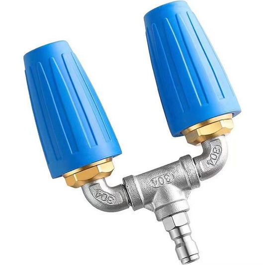 Dual Turbo Nozzle Pressure Washer, 360 degreesRotating Turbo Nozzle with 1/4" Quick Connector, Orifice Twin V1192-AZ-W-0786