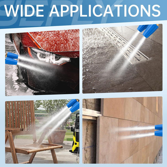 Dual Turbo Nozzle Pressure Washer, 360 degreesRotating Turbo Nozzle with 1/4" Quick Connector, Orifice Twin V1192-AZ-W-0786
