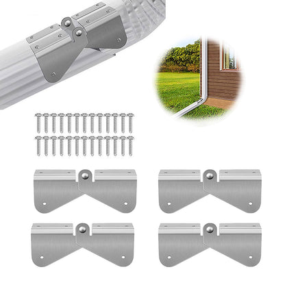 4Pcs Gutter Extension Hinge, Downspout Extension Flip-Up Hinge, Easy DIY Installation on Any Size Rectangle V1192-AZ-W-0788