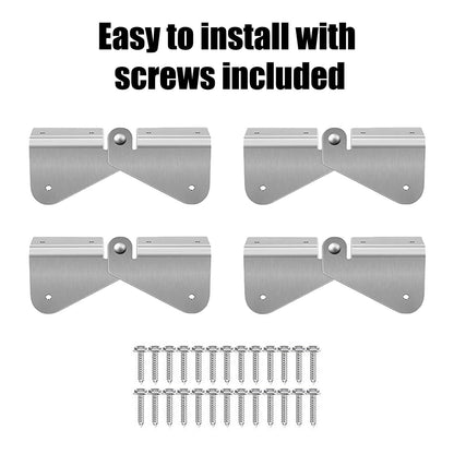 4Pcs Gutter Extension Hinge, Downspout Extension Flip-Up Hinge, Easy DIY Installation on Any Size Rectangle V1192-AZ-W-0788