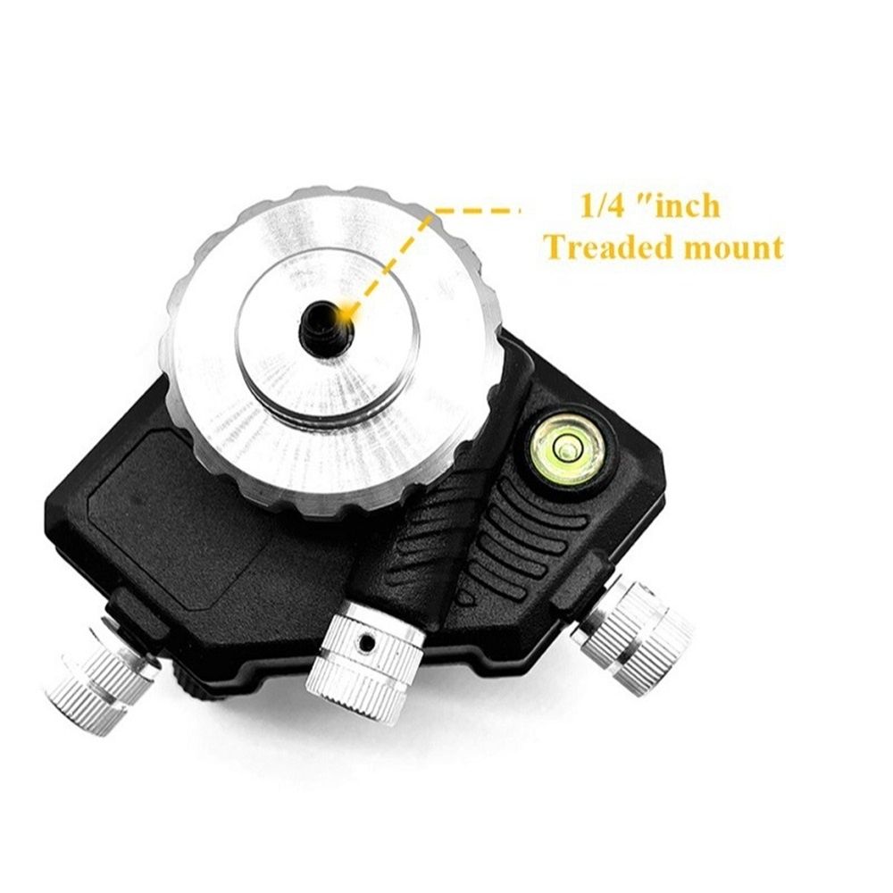 Laser Level Adapter Micro-adjust Fine Metal 360-Degree Rotating Base Tripod Connector, Standard 1/4 "-20 Male V1192-AZ-W-0789