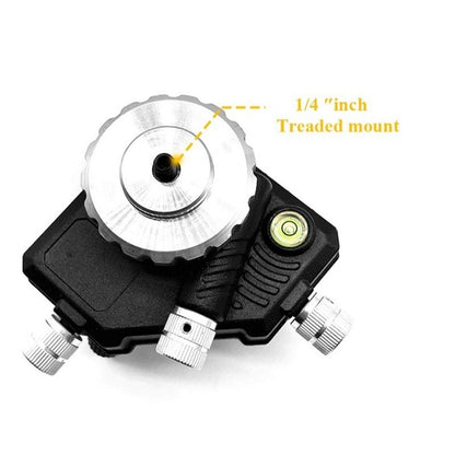 Laser Level Adapter Micro-adjust Fine Metal 360-Degree Rotating Base Tripod Connector, Standard 1/4 "-20 Male V1192-AZ-W-0789
