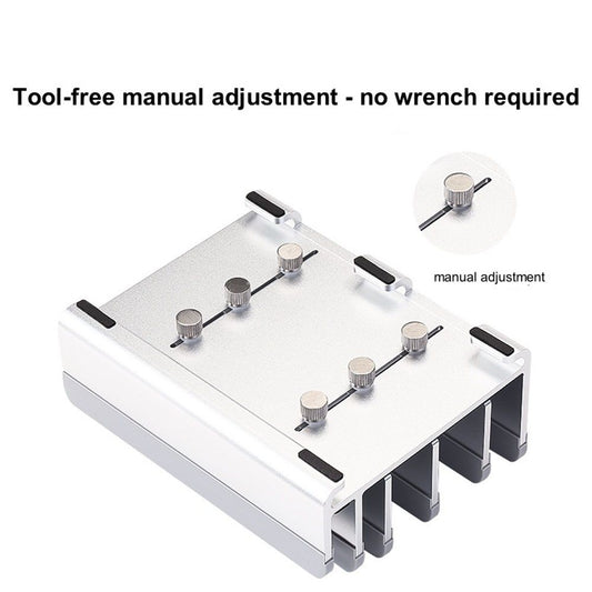 Adjustable Laptop Stand - Fits 5 Devices, Modern Design, Tool Free Adjustment, Protective & Stable | Grey V1192-AZ-W-0793