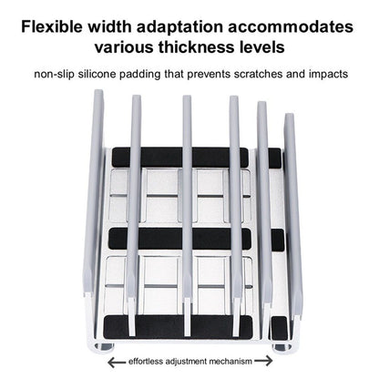 Adjustable Laptop Stand - Fits 5 Devices, Modern Design, Tool Free Adjustment, Protective & Stable | Grey V1192-AZ-W-0793