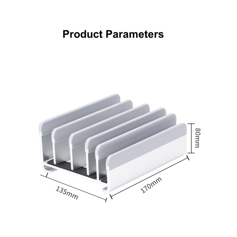 Adjustable Laptop Stand - Fits 5 Devices, Modern Design, Tool Free Adjustment, Protective & Stable | Grey V1192-AZ-W-0793