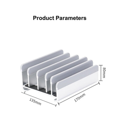 Adjustable Laptop Stand - Fits 5 Devices, Modern Design, Tool Free Adjustment, Protective & Stable | Grey V1192-AZ-W-0793