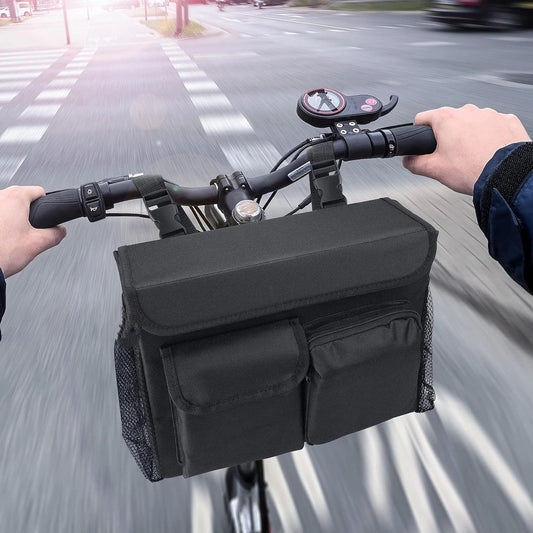 Mobility Scooter Bag - Convenient Organizer Pouch with 14-Inch Laptop Pocket and Cup Holders(black,oniy bag) V1192-AZ-W-0809