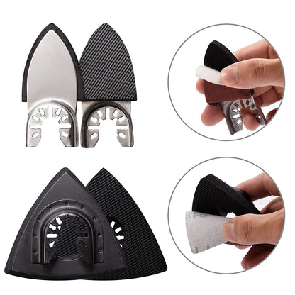 104Pcs Oscillating Tool Detail Sanding Pads Kit 2Pcs Triangle Sanding Pads and 2Pcs Finger Sanding Pad 100Pcs V1192-AZ-W-0812