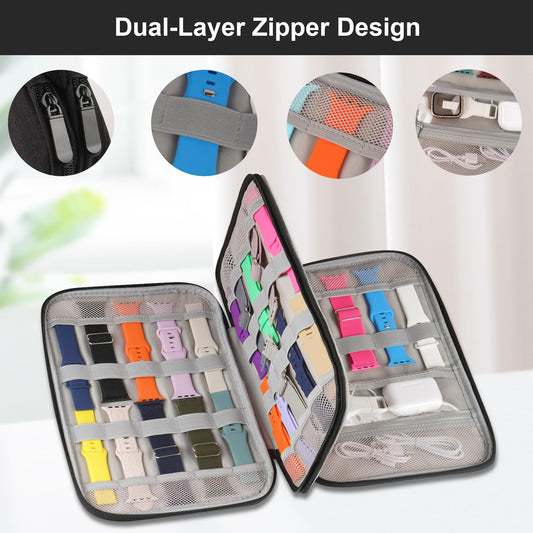 Watch Band Storage Case Watch Band Organizer Bag Watch Band Case and Storage Holder Watch Bands Holder V1192-AZ-W-0834