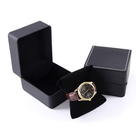2 pack Watch Box, PU Leather Watch Case, Gift Boxs With Cushion For Most Watches, Smart Watch & jewelry,Watch V1192-AZ-W-0835