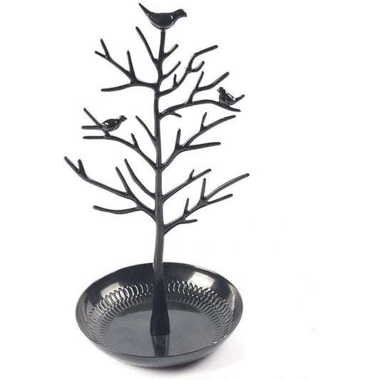 Jewelry Tree Necklace Earring Holder Modern Cute Bird Jewelry Stand for Women Girls Teen,with Tray Antique V1192-AZ-W-0840