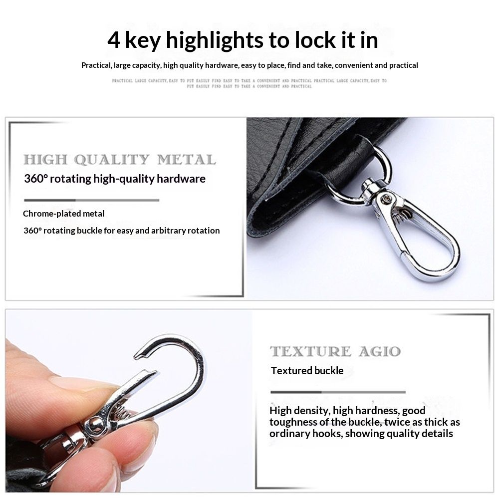 2 pack Compact Leather Car Key Case, Key Holder Key Organizer Wallet, with Card Holder Lightweight Organizer V1192-AZ-W-0842