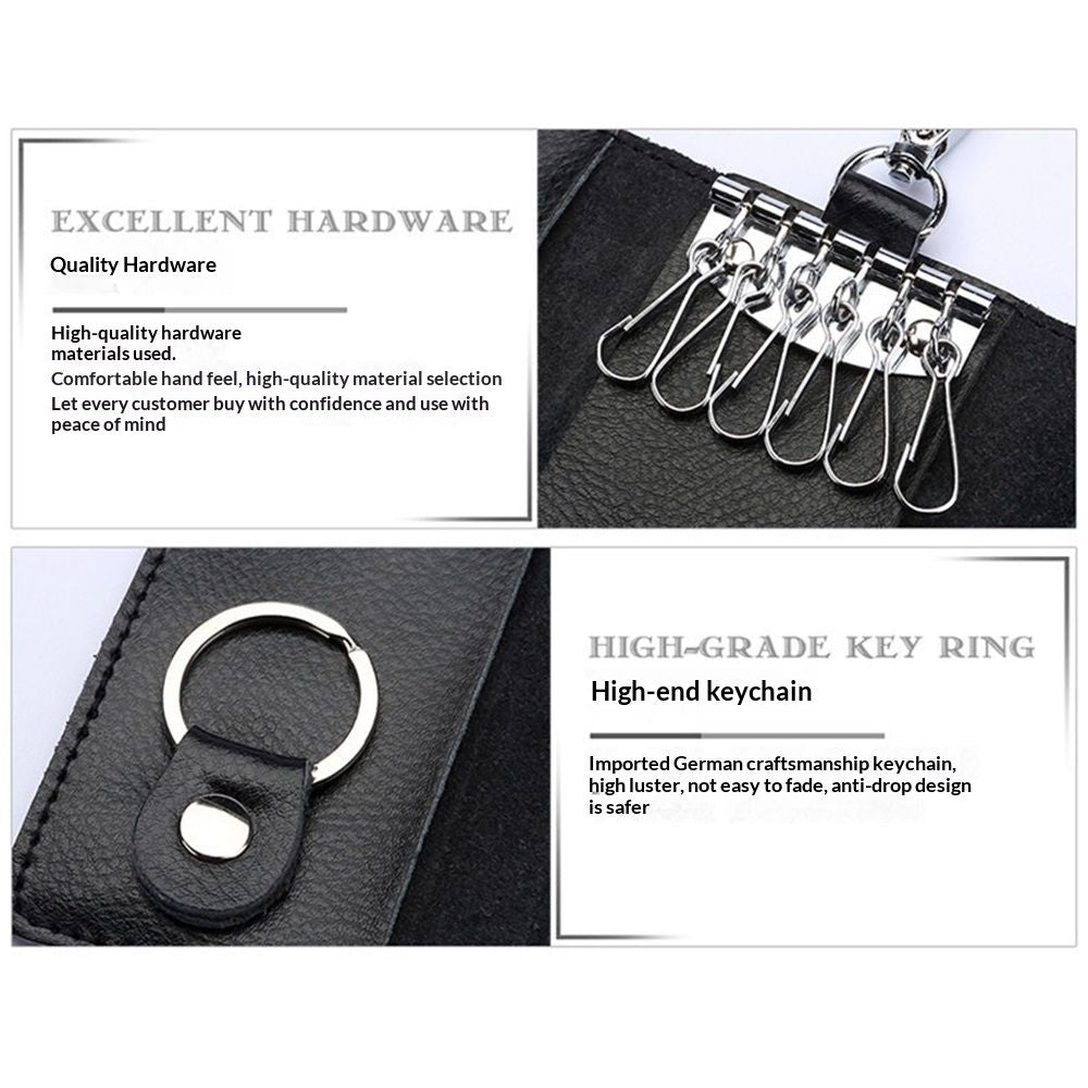 2 pack Compact Leather Car Key Case, Key Holder Key Organizer Wallet, with Card Holder Lightweight Organizer V1192-AZ-W-0842