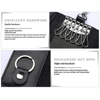 2 pack Compact Leather Car Key Case, Key Holder Key Organizer Wallet, with Card Holder Lightweight Organizer V1192-AZ-W-0842