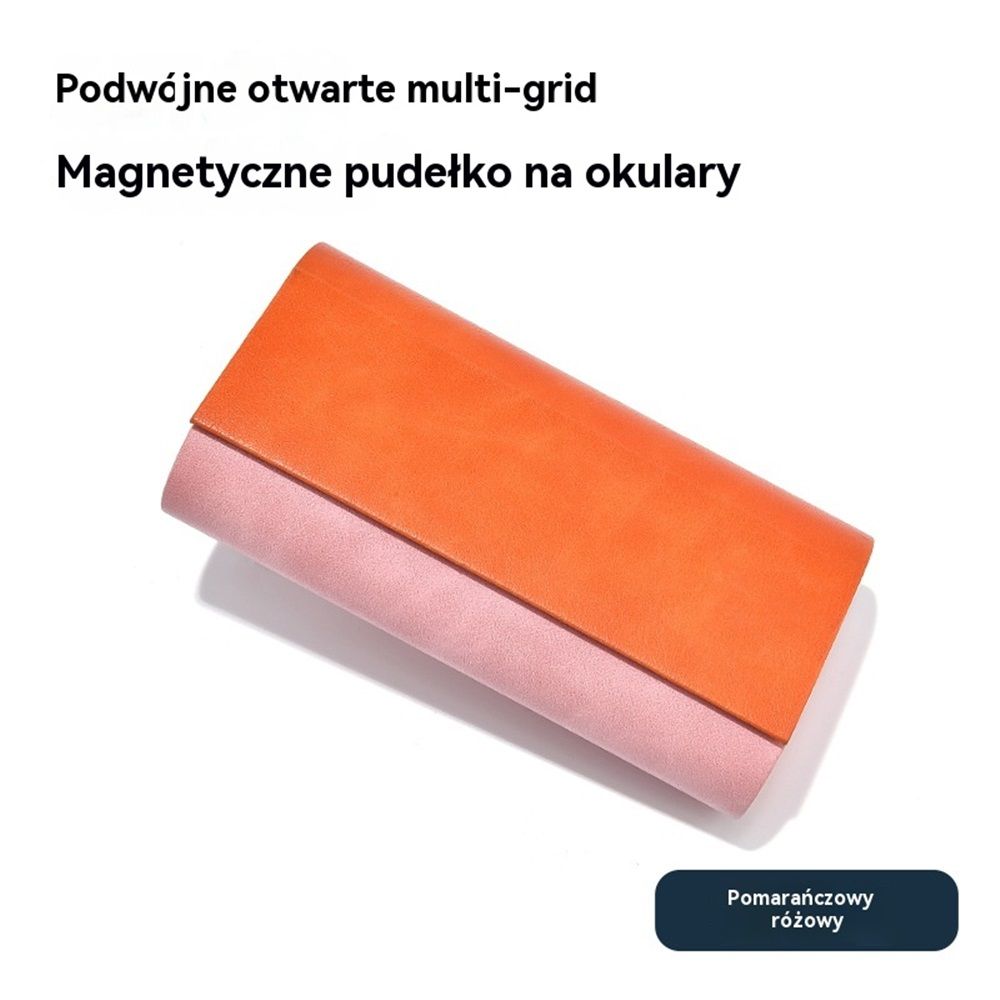 Glasses Case for 2 Storage Portable Compact Slim Two-Piece Soft Case Hard Case, Sunglasses Box Large Capacity V1192-AZ-W-0848