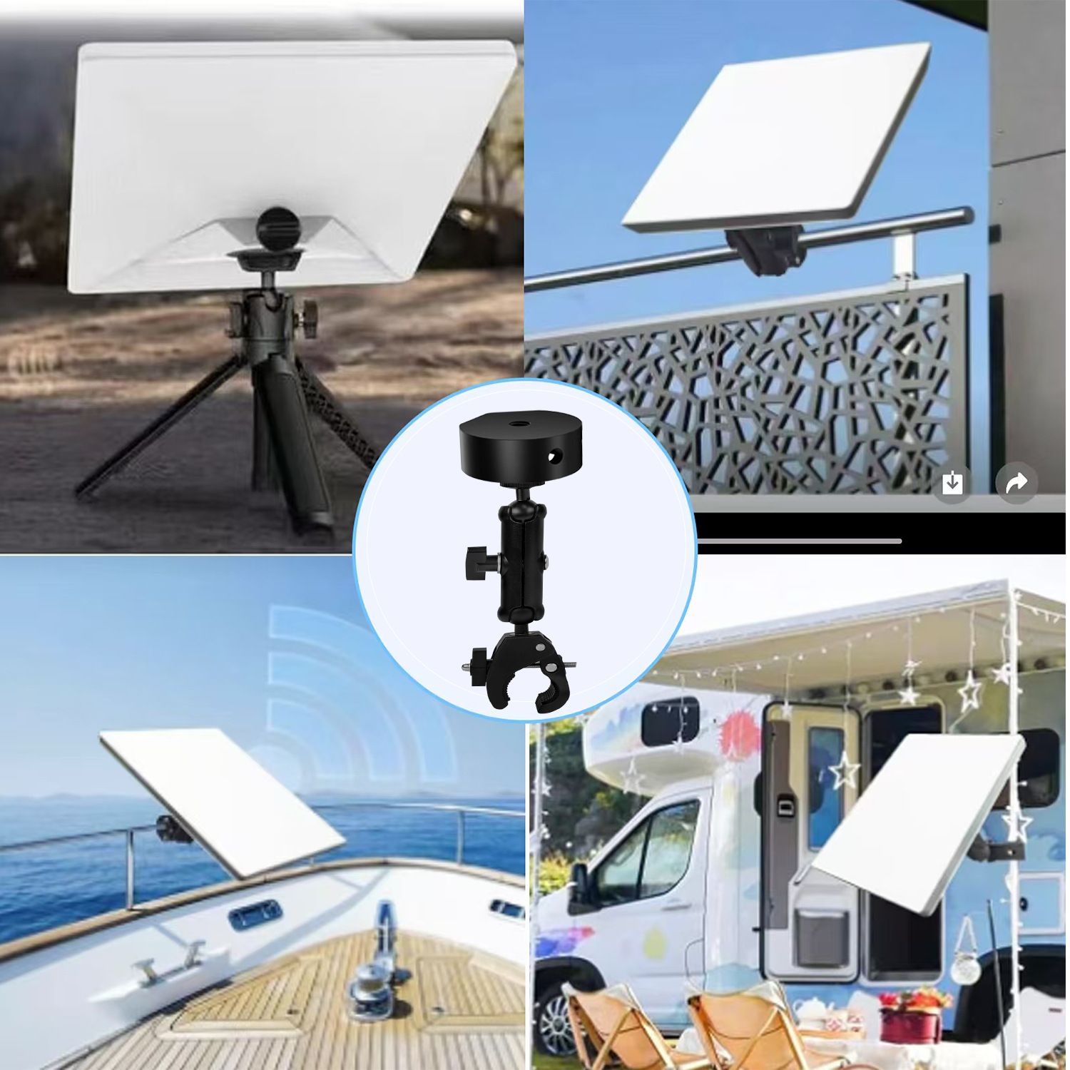 Adjustable Roof Rack Pole Mount Kit , Compatible with Original Pipe Adapter, Accessories for Roof or Pole V1192-AZ-W-0852